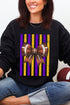 Purple & Yellow Gold Varsity Bow Heavy Blend Crew Sweatshirt