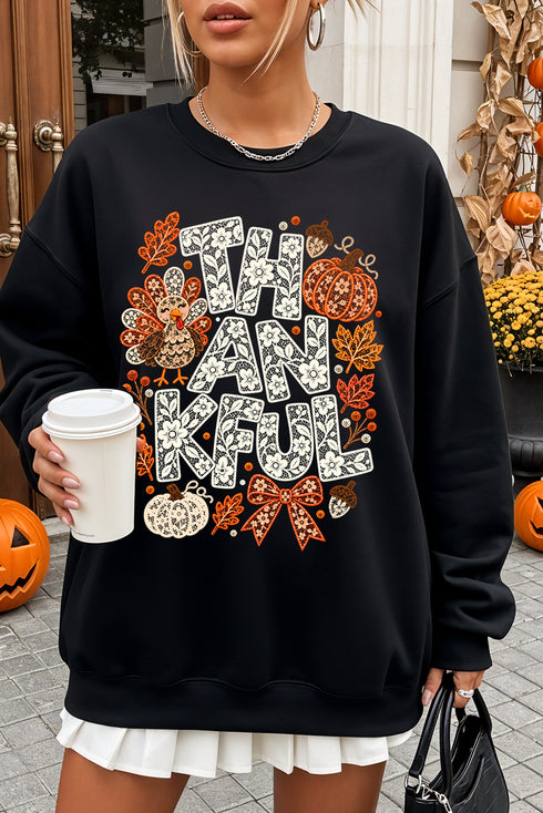 Thankful Lacework Heavy Blend Crew Sweatshirt