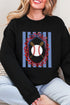 Baseball Stripes Heavy Blend Crew Sweatshirt