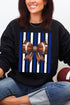 Blue & White Varsity Bow Heavy Blend Crew Sweatshirt