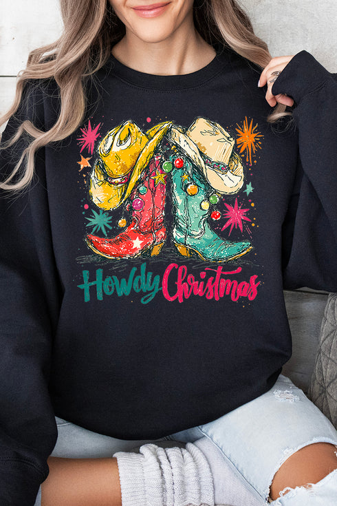 Christmas Boot Scootin' Heavy Blend Crew Sweatshirt