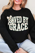 Coquette Cross Saved By Grace Heavy Blend Crew Sweatshirt