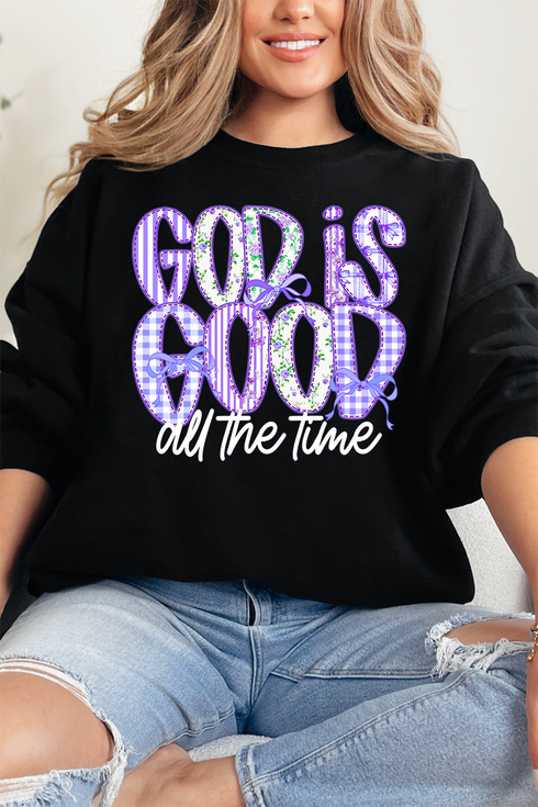 Coquette God Is Good Heavy Blend Crew Sweatshirt