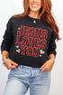 Faux Embroidery Jesus Loves You Heavy Blend Crew Sweatshirt