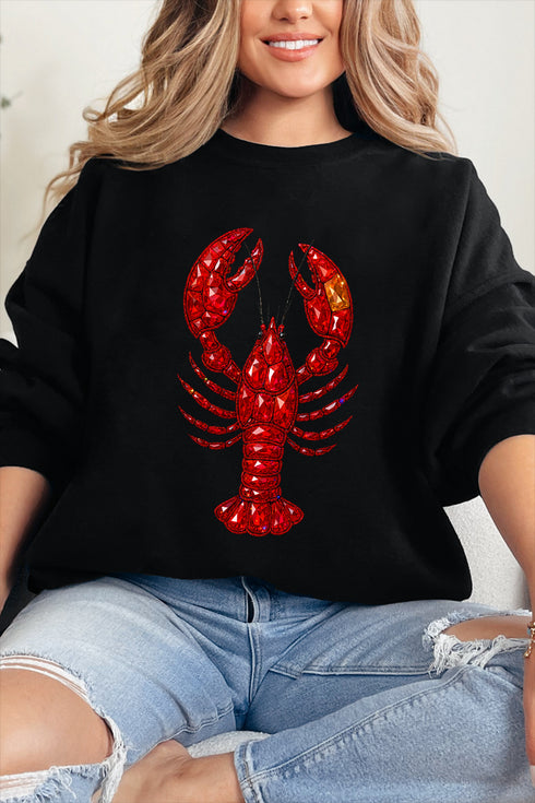 Faux Rhinestone Crawfish Heavy Blend Crew Sweatshirt