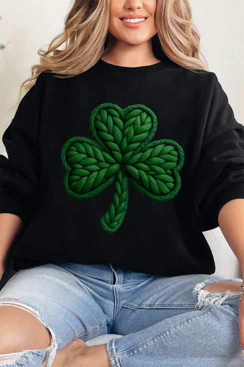 Faux Yarn Clover Heavy Blend Crew Sweatshirt