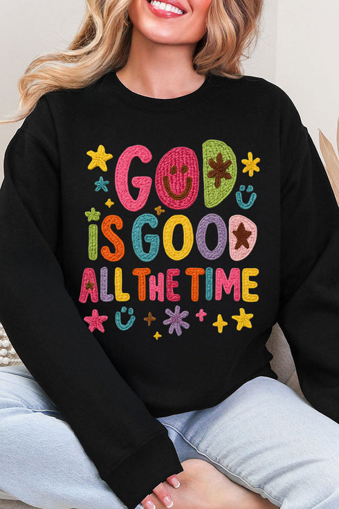 Faux Yarn God Is Good Heavy Blend Crew Sweatshirt