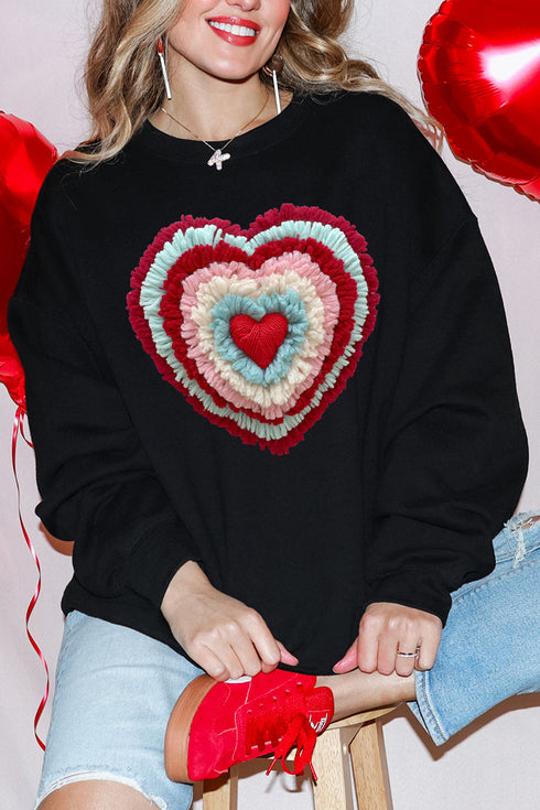 Faux Yarn Heart Collection Heavy Blend Crew Sweatshirt