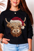 Faux Yarn Highland Cow Heavy Blend Crew Sweatshirt