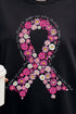 Floral In October We Fight Ribbon Heavy-weight Crew Sweatshirt