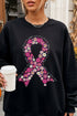 Floral In October We Fight Ribbon Heavy-weight Crew Sweatshirt