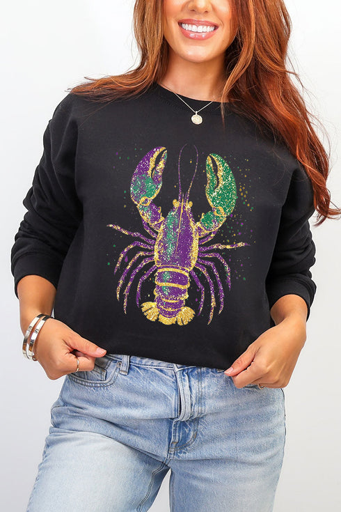 Glitzy Gras Crawfish Heavy Blend Crew Sweatshirt