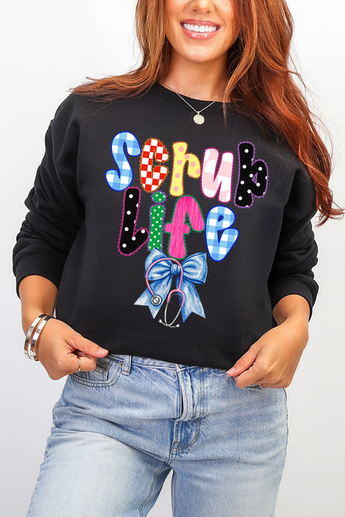 Lace Scrub Life Heavy Blend Crew Sweatshirt