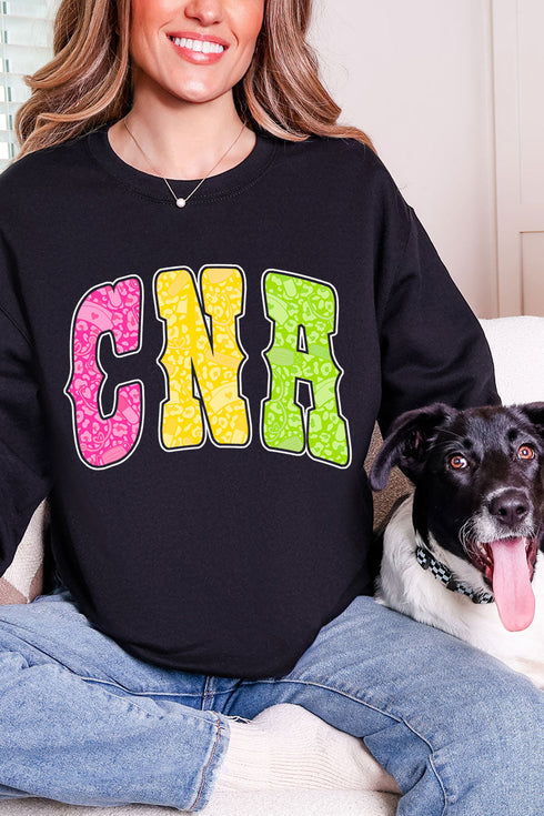 Personalized Neon Care Crew Heavy Blend Crew Sweatshirt *Choose Title