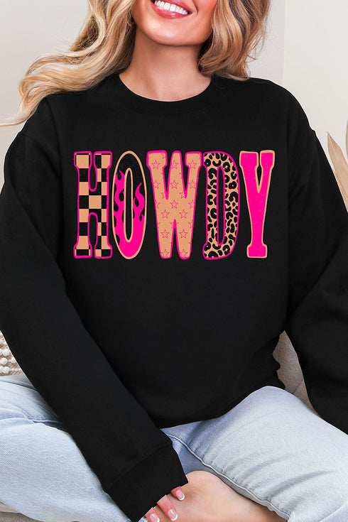 Pink Heat Howdy Heavy Blend Crew Sweatshirt