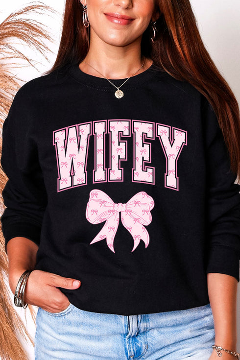 Pink Wifey Coquette Heavy Blend Crew Sweatshirt