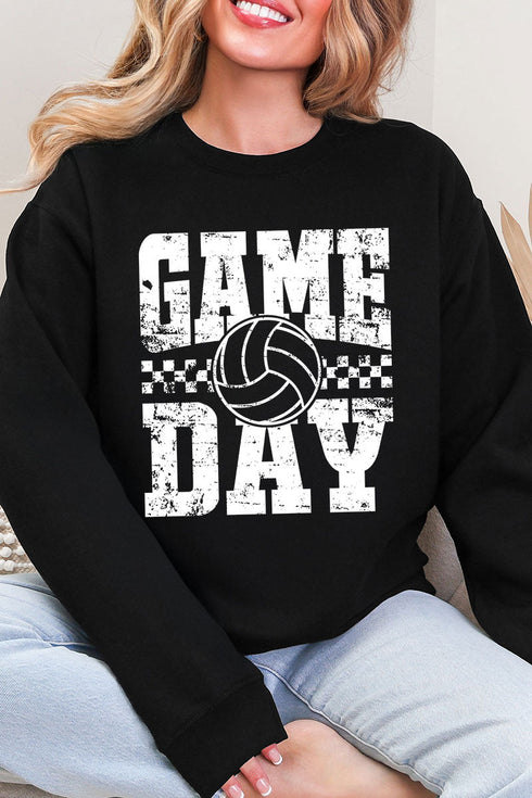 Retro Volleyball Game Day Heavy Blend Crew Sweatshirt