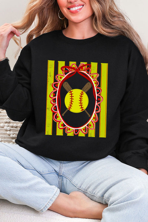Softball Stripes Heavy Blend Crew Sweatshirt