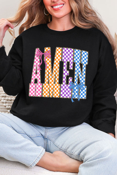 Color Check Amen Heavy Blend Crew Sweatshirt