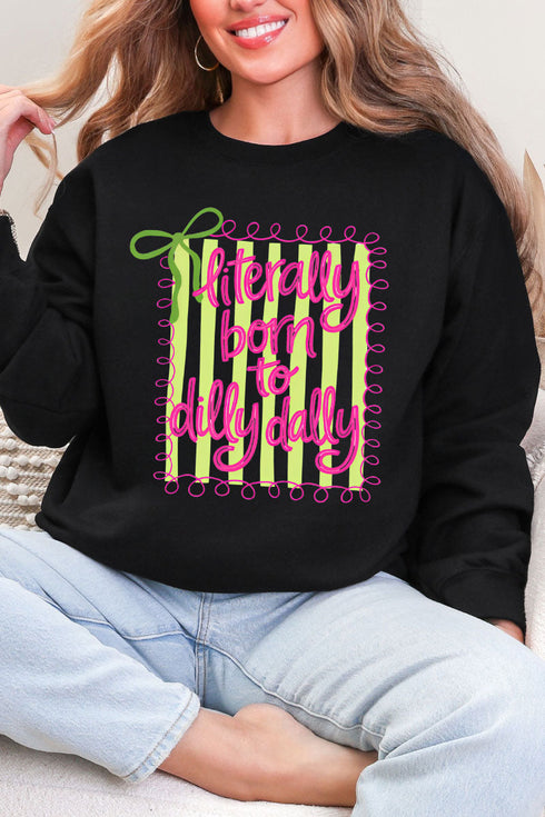 Swirls & Stripes Dilly Dally Heavy Blend Crew Sweatshirt