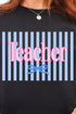 Teacher Striped Heavy Blend Crew Sweatshirt