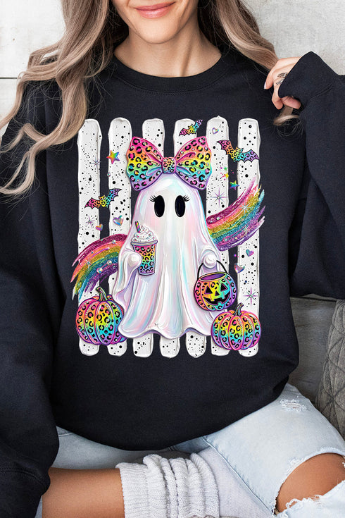 Rainbow Glam Ghost Heavy Blend Crew Sweatshirt