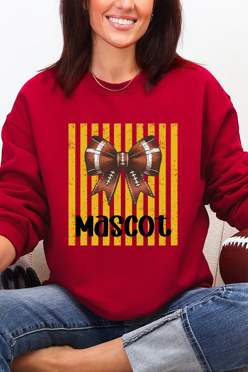 Personalized Yellow Gold Varsity Bow Heavy Blend Crew Sweatshirt *Enter Mascot Name