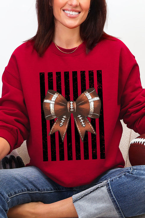 Black Varsity Bow Heavy Blend Crew Sweatshirt