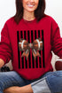 Black Varsity Bow Heavy Blend Crew Sweatshirt