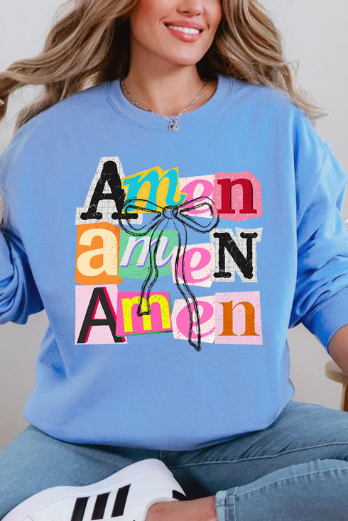 Stacked Amen Coquette Ecosmart Crewneck Sweatshirt