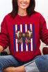 Blue & White Varsity Bow Heavy Blend Crew Sweatshirt