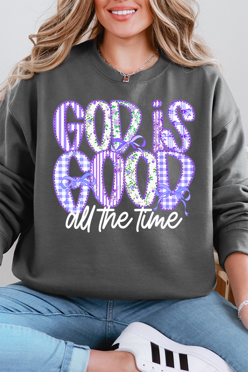 Coquette God Is Good Heavy Blend Crew Sweatshirt