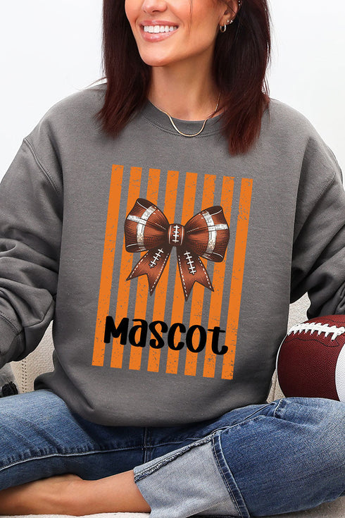 Personalized Orange Varsity Bow Heavy Blend Crew Sweatshirt