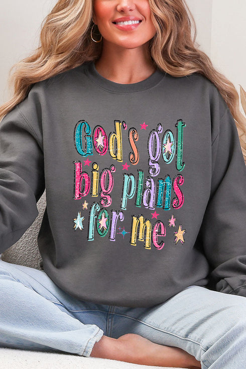 Distressed Big Plans For Me Heavy Blend Crew Sweatshirt