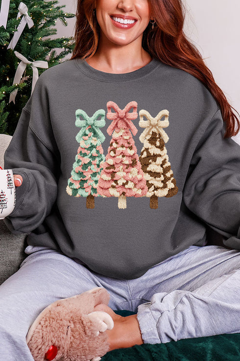 Faux Yarn Coquette Trio Heavy Blend Crew Sweatshirt