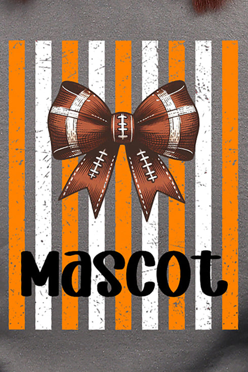 Personalized Fiery Orange & White Varsity Bow Heavy Blend Crew Sweatshirt *Enter Mascot Name