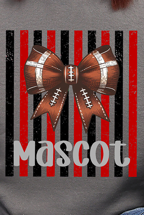 Personalized Red & Black Varsity Bow Heavy Blend Crew Sweatshirt *Enter Mascot Name