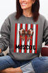 Personalized Red & White Varsity Bow Heavy Blend Crew Sweatshirt *Enter Mascot Name