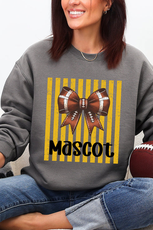 Personalized Yellow Gold Varsity Bow Heavy Blend Crew Sweatshirt *Enter Mascot Name