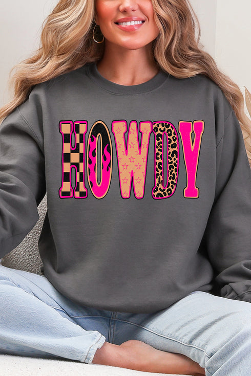 Pink Heat Howdy Heavy Blend Crew Sweatshirt