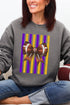 Purple & Yellow Gold Varsity Bow Heavy Blend Crew Sweatshirt