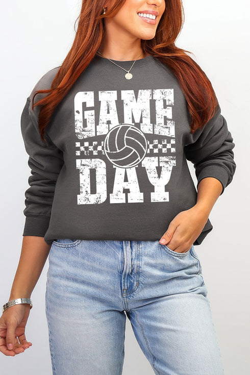 Retro Volleyball Game Day Heavy Blend Crew Sweatshirt