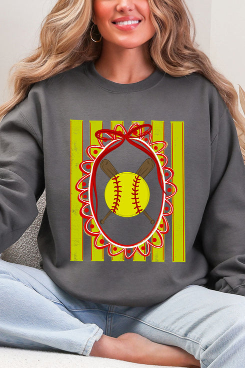 Softball Stripes Heavy Blend Crew Sweatshirt