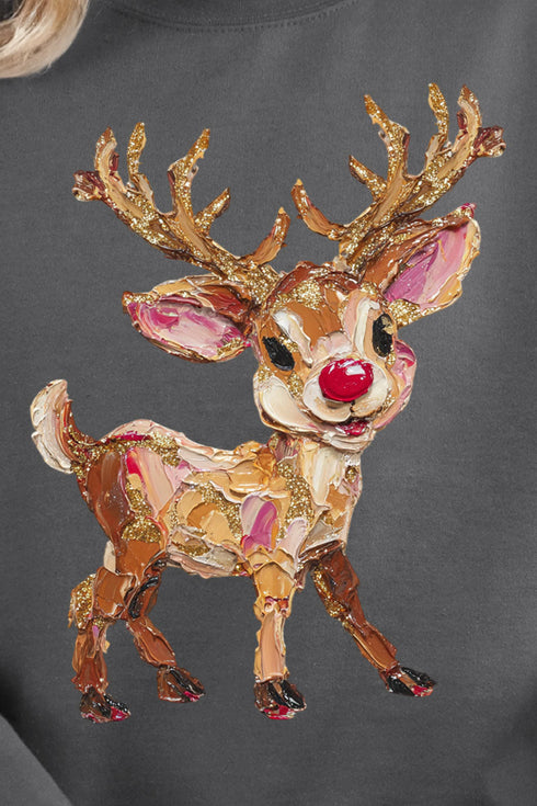 The Painted Red Nose Reindeer Heavy Blend Crew Sweatshirt