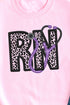 Cheetah RN Faux Embroidery Transfer Heavy-weight Crew Sweatshirt