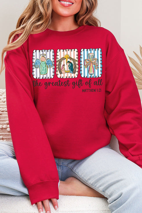 Jesus, Greatest Gift Heavy Blend Crew Sweatshirt