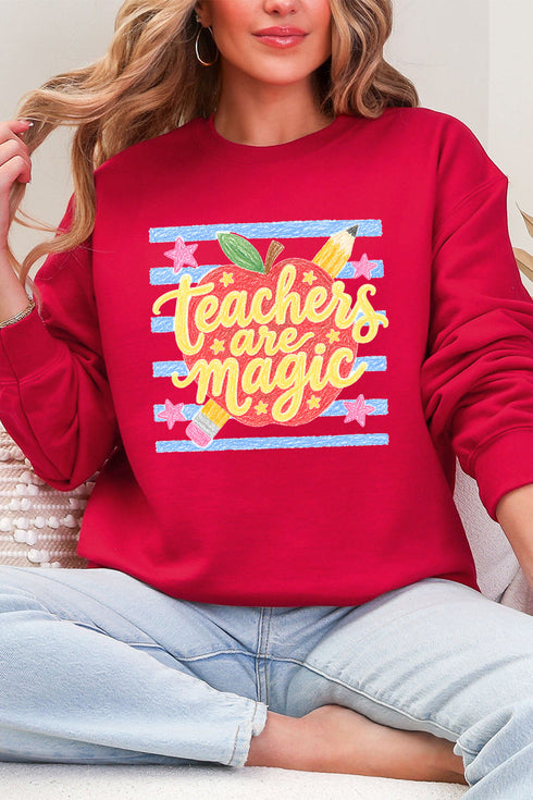 Teachers Are Magic Sketch Heavy Blend Crew Sweatshirt
