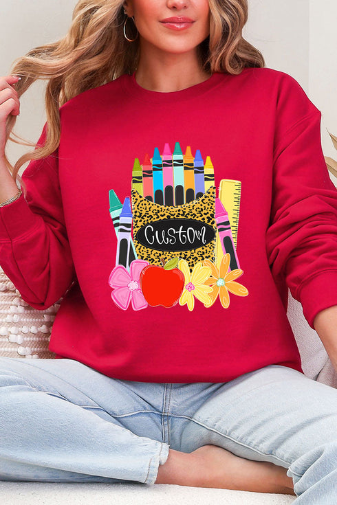 Personalized Teaching In Full Color Heavy Blend Crew Sweatshirt *Enter Your Name