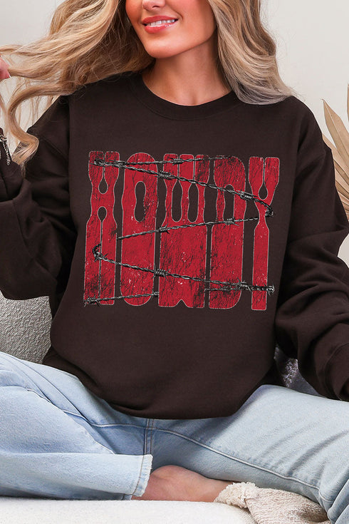 Barbed Wire Howdy Heavy Blend Crew Sweatshirt