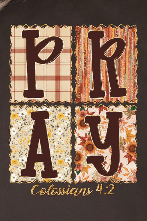 Fall Floral Pray Heavy Blend Crew Sweatshirt